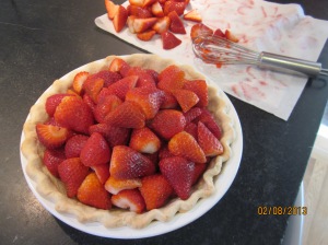 Fresh berries in the pie shell