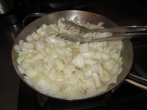 Sauteing the onions and butter