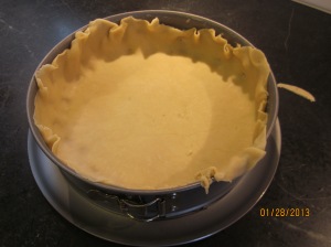 Pie pastry in a springform pan