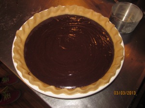 The brownie mixture is the filling in the pastry shell
