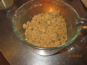 Mixing the crumb topping