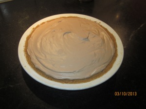 Not so frosty mocha pie is now ready for the deep freeze.