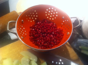 Rinsed pomegranate seeds