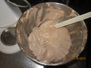 The mixture with the whipped topping added in.