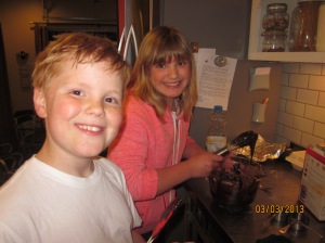 Today's pie maker helpers- Henry and Dalia